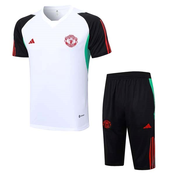 Trikot Entrainement Manchester United Komplett Set 2023-24 Weiß